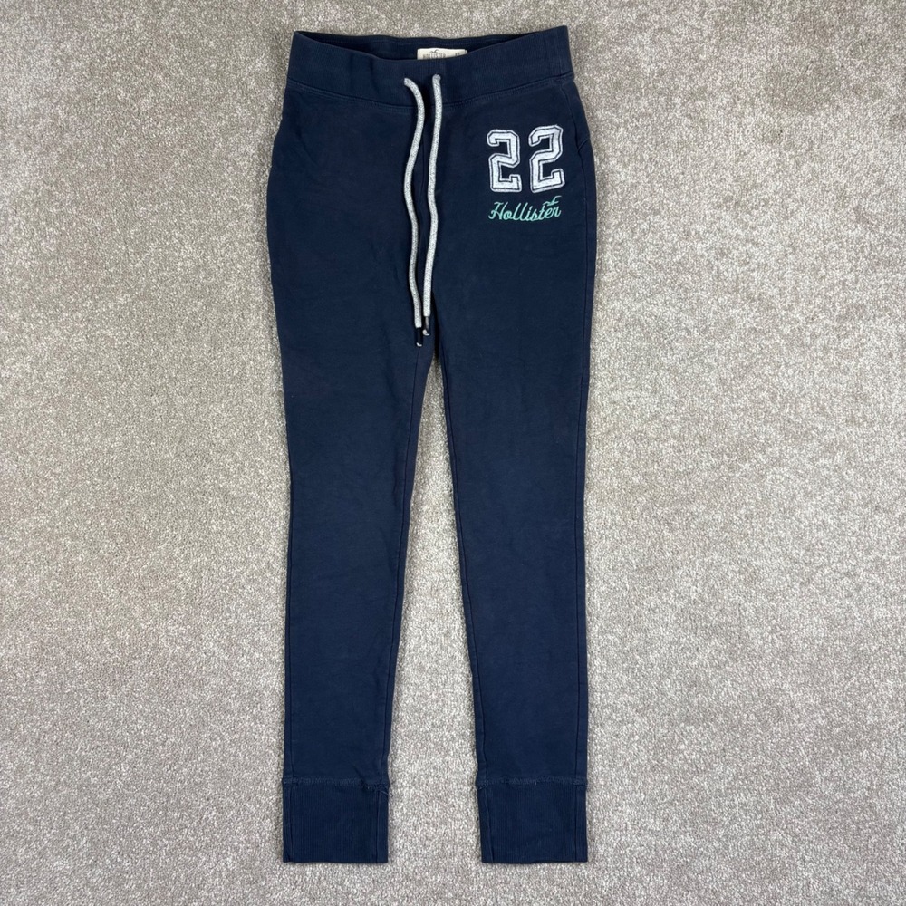 Hollister Kids Navy Blue Varsity 22 Logo Fleece Jogger Sweatpants XS